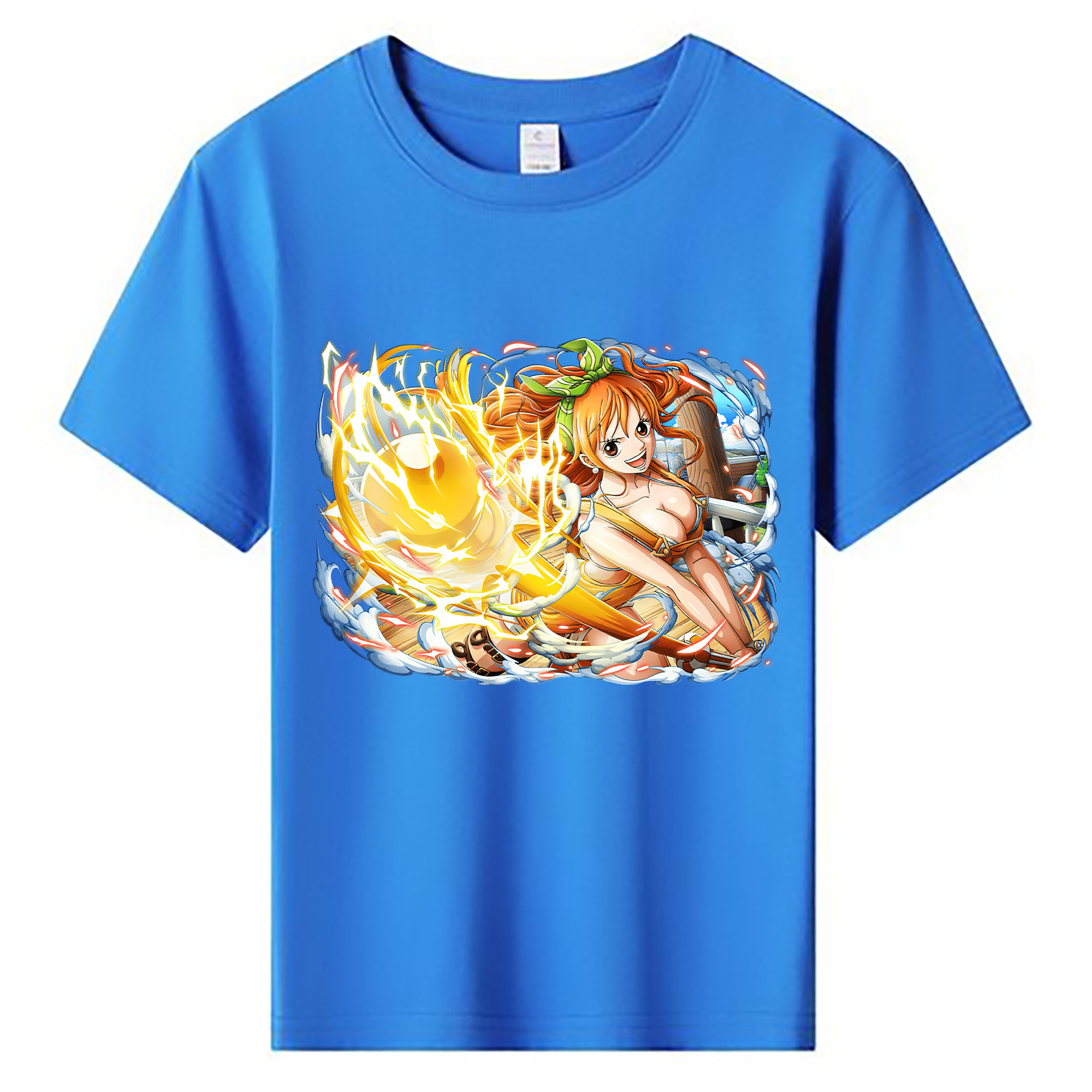 （画像用） ワンピース ナミ ONE PIECE Nami 綿100％キッズTシャツ（フロントプリント）